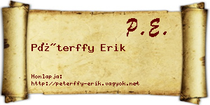 Péterffy Erik névjegykártya